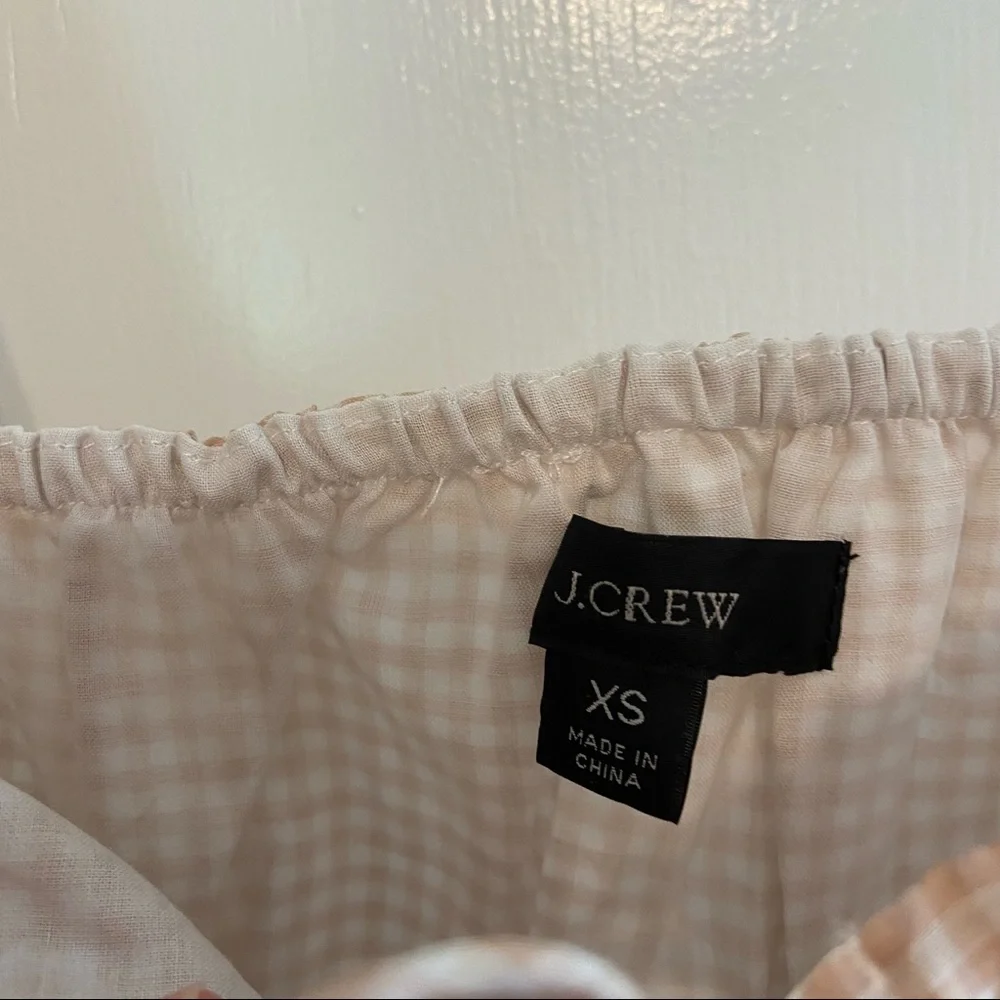 J. Crew gingham smocked waist tank